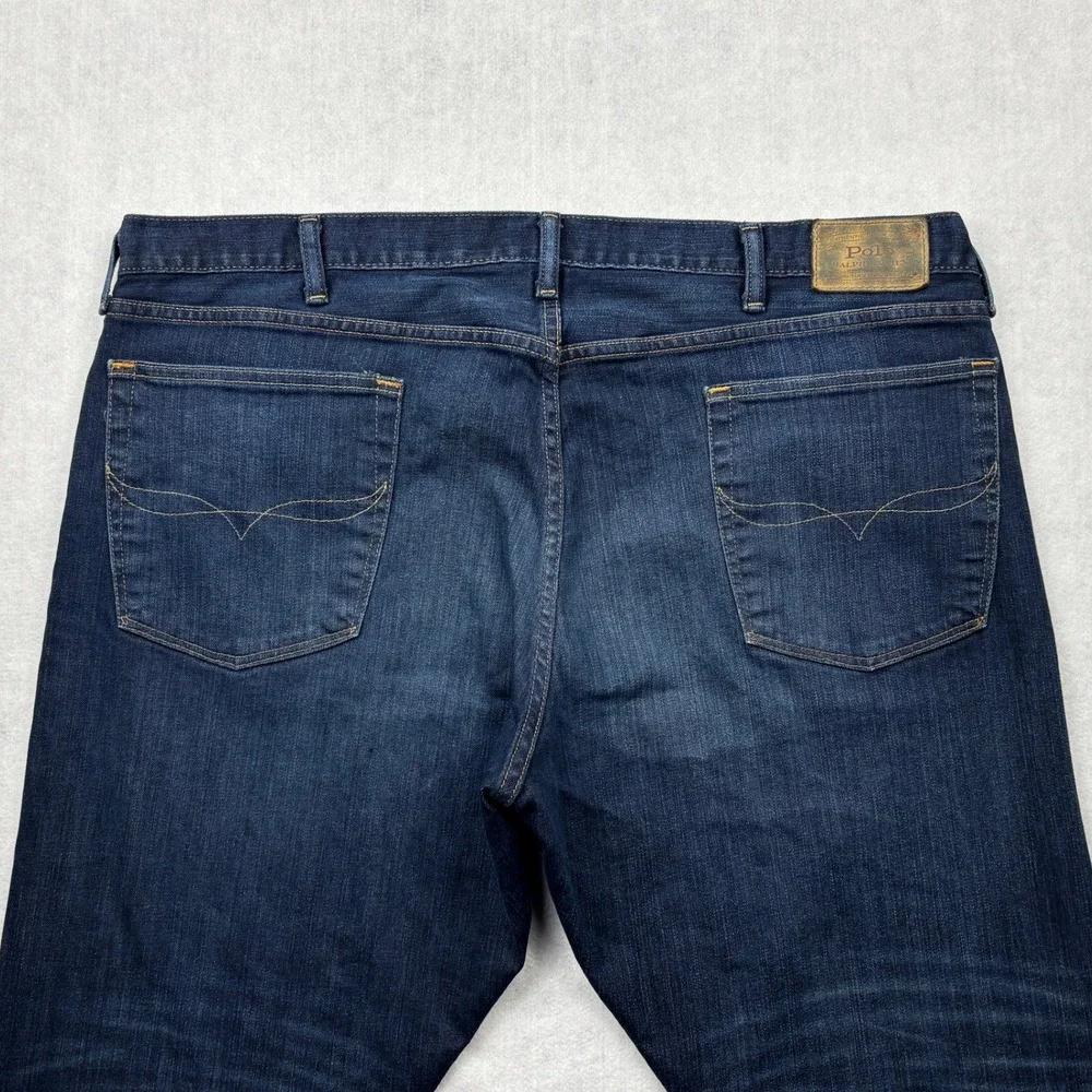 Polo Ralph Lauren Jeans Mens 42x30 Blue Hampton Relaxed Straight Stretch Denim